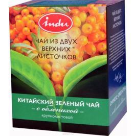 Indu Китайский зеленый листовой чай с облепихой, 90 г