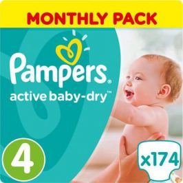 Pampers Подгузники Active Baby-Dry 8-14 кг Maxi 174 шт