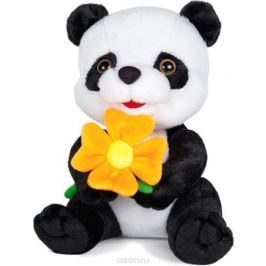 Maxitoys Мягкая озвученная игрушка Панда с цветочком 22 см