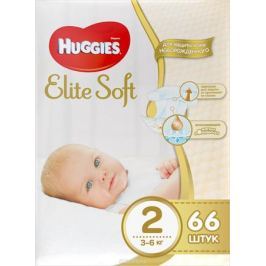 Huggies Подгузники Elite Soft 3-6 кг (размер 2) 66 шт